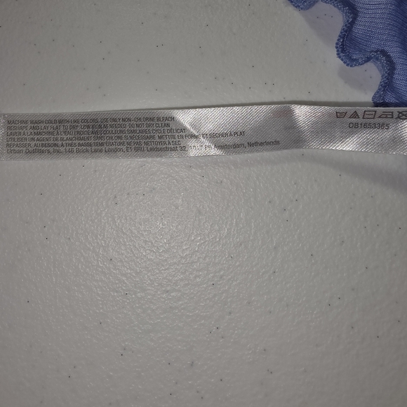 Out From Under Pastel Blue Lace -Trim Crop Top Long Sleeve Cottagecore Baby Tee - Picture 6 of 6